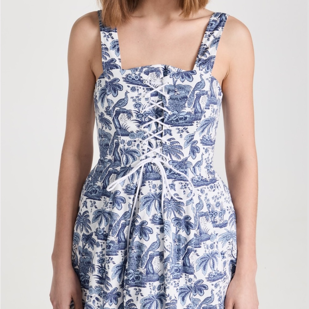 STAUD MINI SUTTON DRESS | BLUE TOILE / 0